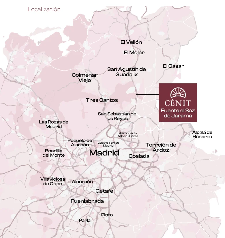 Plano de localización de CÉNIT II en Fuente el Saz de Jarama